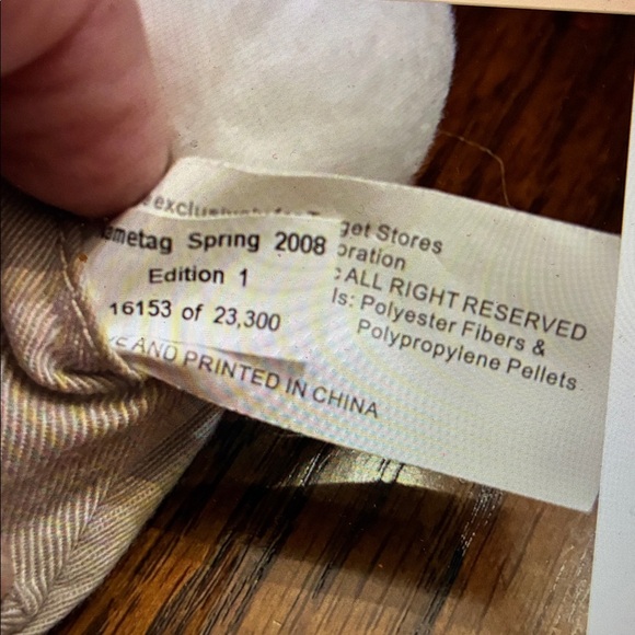 Target Bullseye Dog Plush Toy Red and White Nametag 2008 - Picture 3 of 4